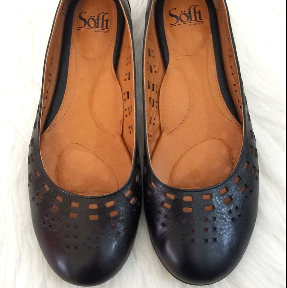 Sofft Shoes Flats Ballet Black Leather 8